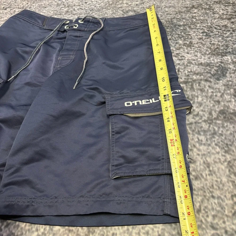 Vintage Y2K O'Neill Board Shorts Mens 31 Navy Blue Cargo Surf Skater Swim Trunks